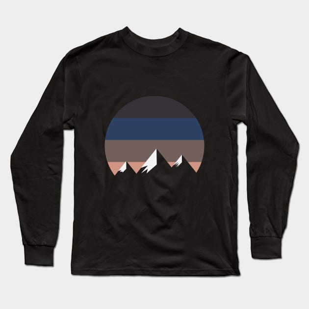 Snow capped Mountains Long Sleeve T-Shirt by DesignerDallas